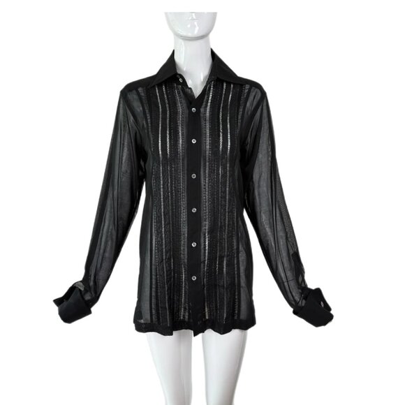 GUCCI by TOM FORD 1997 Vintage Runway Black Shirt - Picture 1 of 7